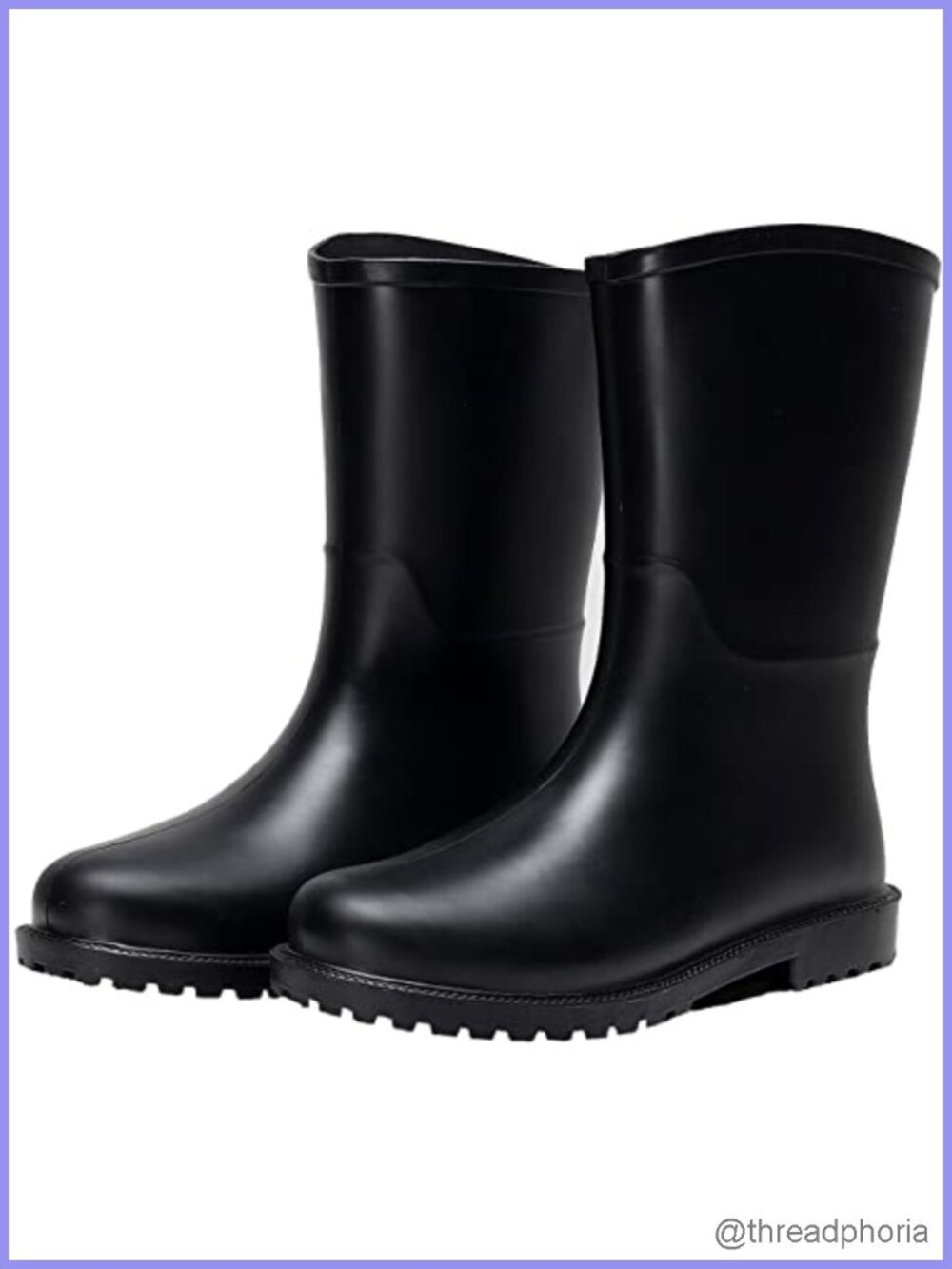 Women's Mid Calf Waterproof Rubber Rain Boots Anti-Slip Garden Work Shoes